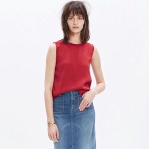 NWT Madewell Refined Rust Red Sleeveless Blouse